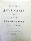 BASKERVILLE PRESS  1761  JUVENALIS, DECIMUS JUNIUS; and PERSIUS FLACCUS, AULUS. Satyrae.